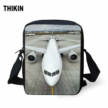 

THIKIN Travel Shoulder Bags Kids Children Mini Bookbags Airplane Pattern Print Small Messenger Bag for Teen Girl Crossbody Bags