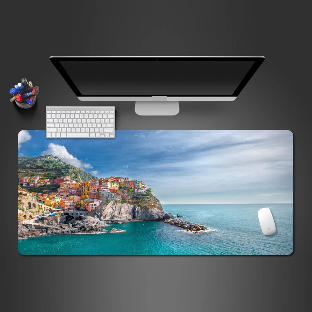 

Hot Mouse Pad Enthusiastic Seaside Town HD Print Rubber Mouse Mat Office Computer Keyboard Mousepad Game Accessories Mouse Pad