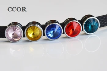 

Free Shipping, 48PCS 8MM Mixed Color Birthday Slide Charms Slide Beads Fit 8mm Pet Name Strips Bracelets, CD0304, CCOR