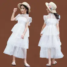 Г. Летнее платье для девочек детская одежда принцессы с блестками для подростков детские праздничные Свадебные платья для девочек 6, 8, 10, 12 лет