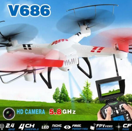 

5.8G Hz WLtoys V686 V686G (FPV Version) 4CH Drone block toy Quadcopter JJRC V686 HD Camera RTF Drone Headless Mode light-up toy