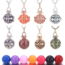 Новая Серебряная Золотая Мехико коробочка для колокольчика колье с кулоном в виде клетки медальон вызывающий Кулон хороший звук гармония мяч для беременных женщин подарок