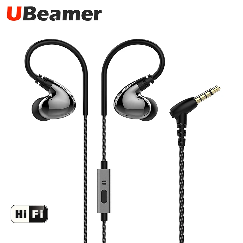 

Ubeamer Z4 earphone In ear wired Four dynamic circle speakers HD dual unit crisp sound microphone for mobile phone and sport