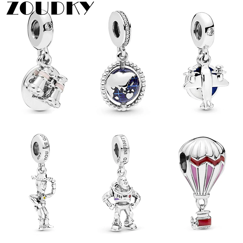

ZOUDKY NEW 2019 100% 925 Sterling Silver Summer Pixar Toy Story Pendant Charm Fit DIY Bracelet Women European Original Gift