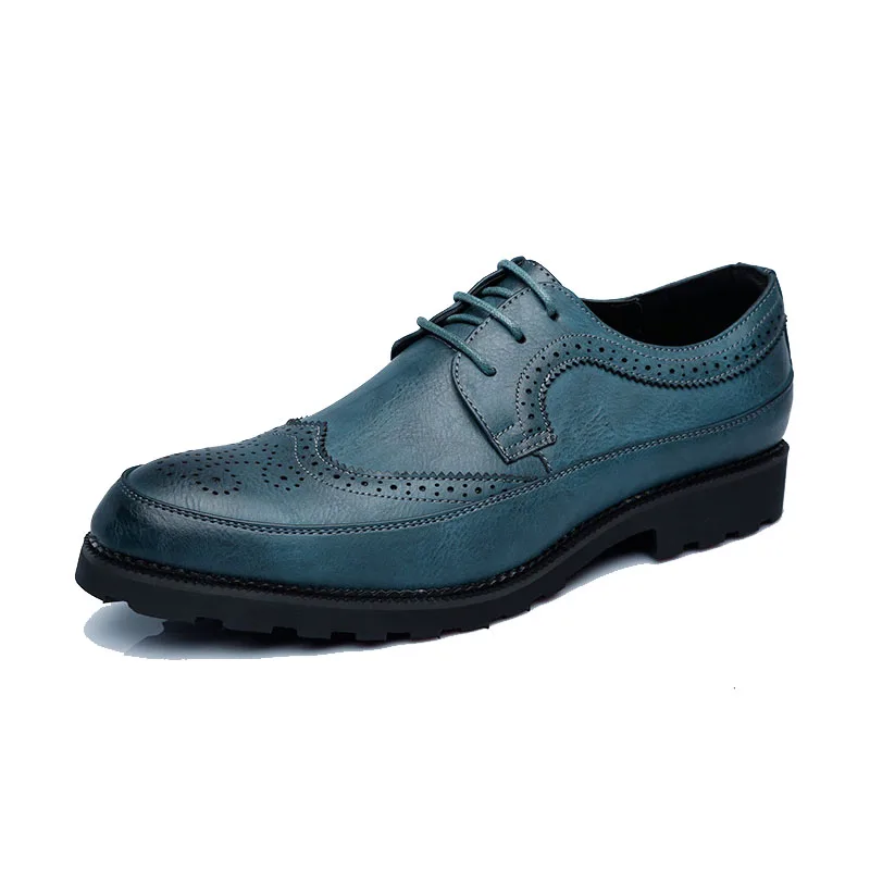 Misalwa/большие размеры 37-48; Мужские модельные туфли; мужские оксфорды в британском стиле; цвет синий, желтый, серый; мужские полуботинки с перфорацией типа «броги»; Прямая поставка