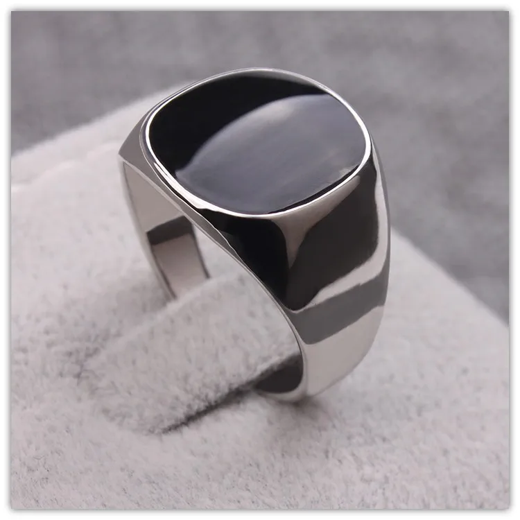 

Black Rings for men enamel silver color Fashion wedding ring 2017 New Sale Hot