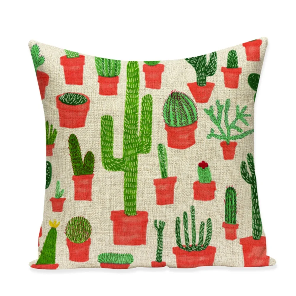 Baolifu الكرتون الصبار نبات استوائي الصبار وسادة مقعد وسادة تغطي ديكور سيارة/كرسي/مكتب الديكور أريكة وسادة تغطي