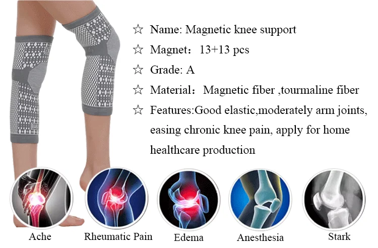 Эластичный наколенник, термотерапия, здоровье и медицинский наколенник с 13 магнитами, турмалиновые продукты для магнитной терапии