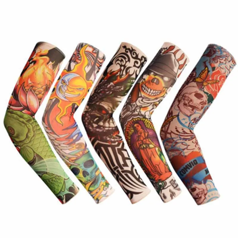

Cncool 1PC Tattoo Sleeves Cycling Elastic Sports Men UV Cool Arm Sleeves Summer Hot Male Oversleeve Arm Protection for Ridding