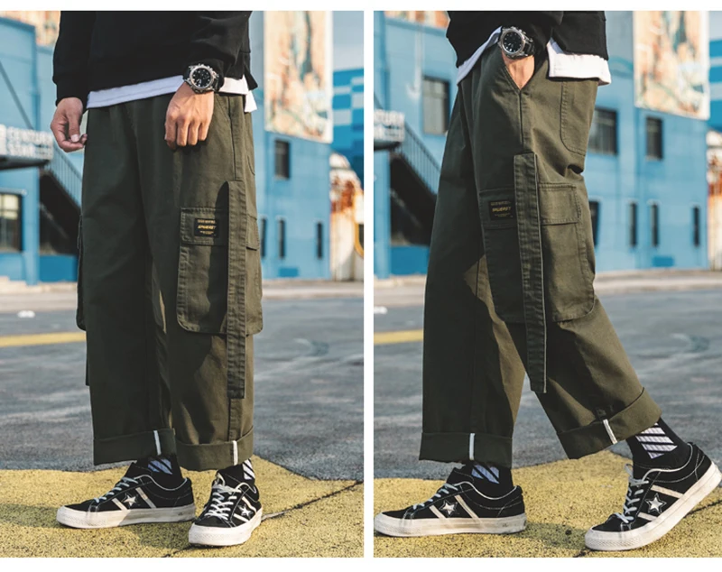 Korean Streetwear Harajuku Pants Men Fashion Street Style Cargo Pants  (10)