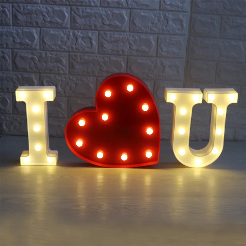 

Hoomall White Wooden Light Wedding Decoration Gifts Letter LED Night Light Ins Wood 3D Wall Sticker For Kids Room Wall Decor
