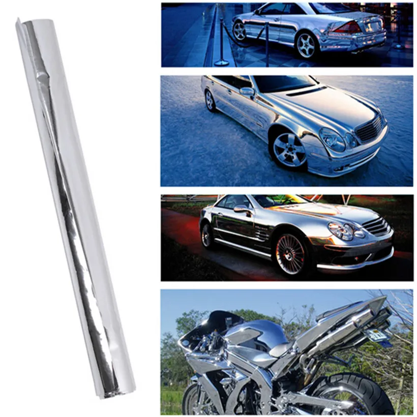 6 &quotx 60&quot 15cmx150/75 см Авто автомобиль зеркало металлик chrome Обёрточная бумага