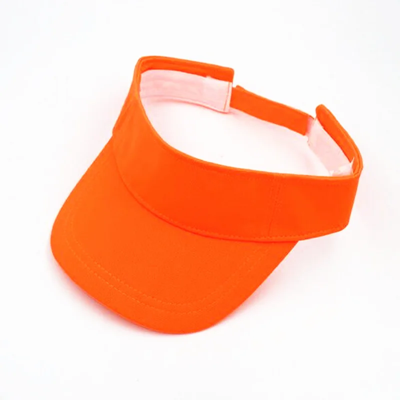 Men Women Summer Visor Sun Plain Hat Cap Orange