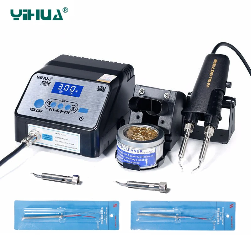 US $134.66 YIHUA 938D 938BD Soldering Irons Station High Power Soldering Tweezer Repair Rework 110V 220V Electric Solder Iron Kit Stations