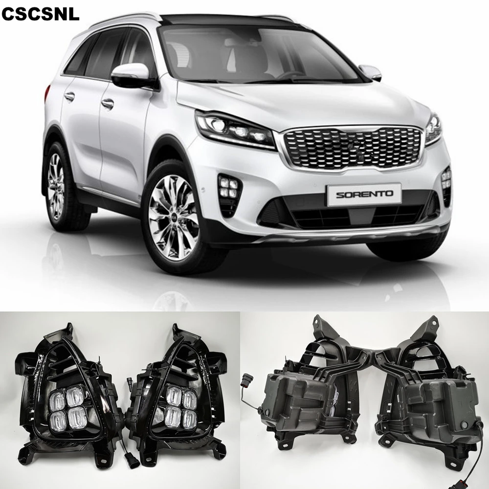 CSCSNL 1 комплект ABS Автомобильный светодиодный противотуманный фонарь для KIA Sorento с противотуманной лампой для вождения DRL дневные ходовые огни дневной свет Автомобильный Стайлинг