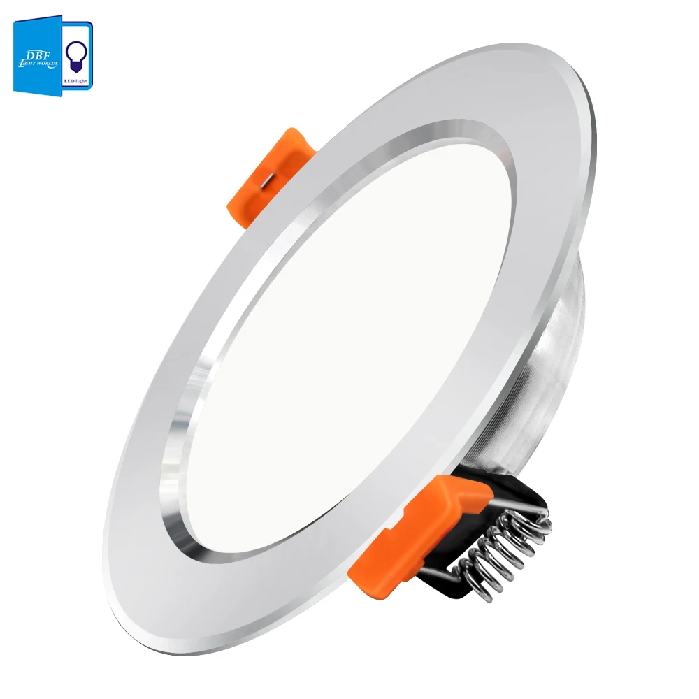 

[DBF]Ultra Bright Silver Round LED Downlight 3W 5W 7W 9W 12W Aluminum AC220V Driverless SMD 2835 LED Ceiling Recessed Spot Light
