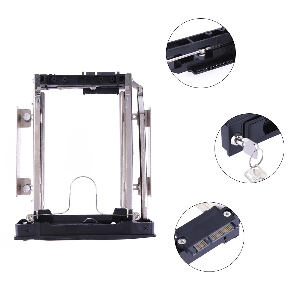 

3.5" Security SATA HDD Storage Mobile Rack Bracket Hard Disk Drive Enclosure Caddy with Safety Lock & Keys