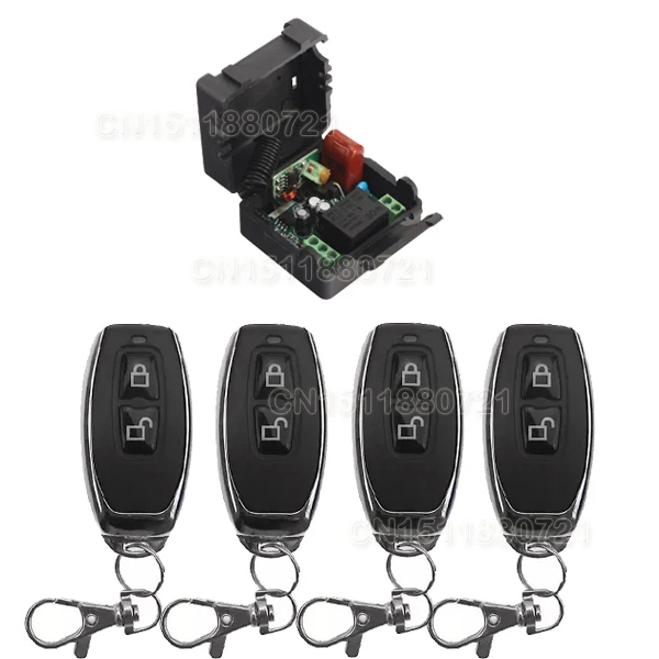 

Receiver&4Transmitter 220V 1CH RF Wireless Remote Switch Light Lamp LED SMD ON OFF Switch Wireless 10A Momenrary Toggle Latched