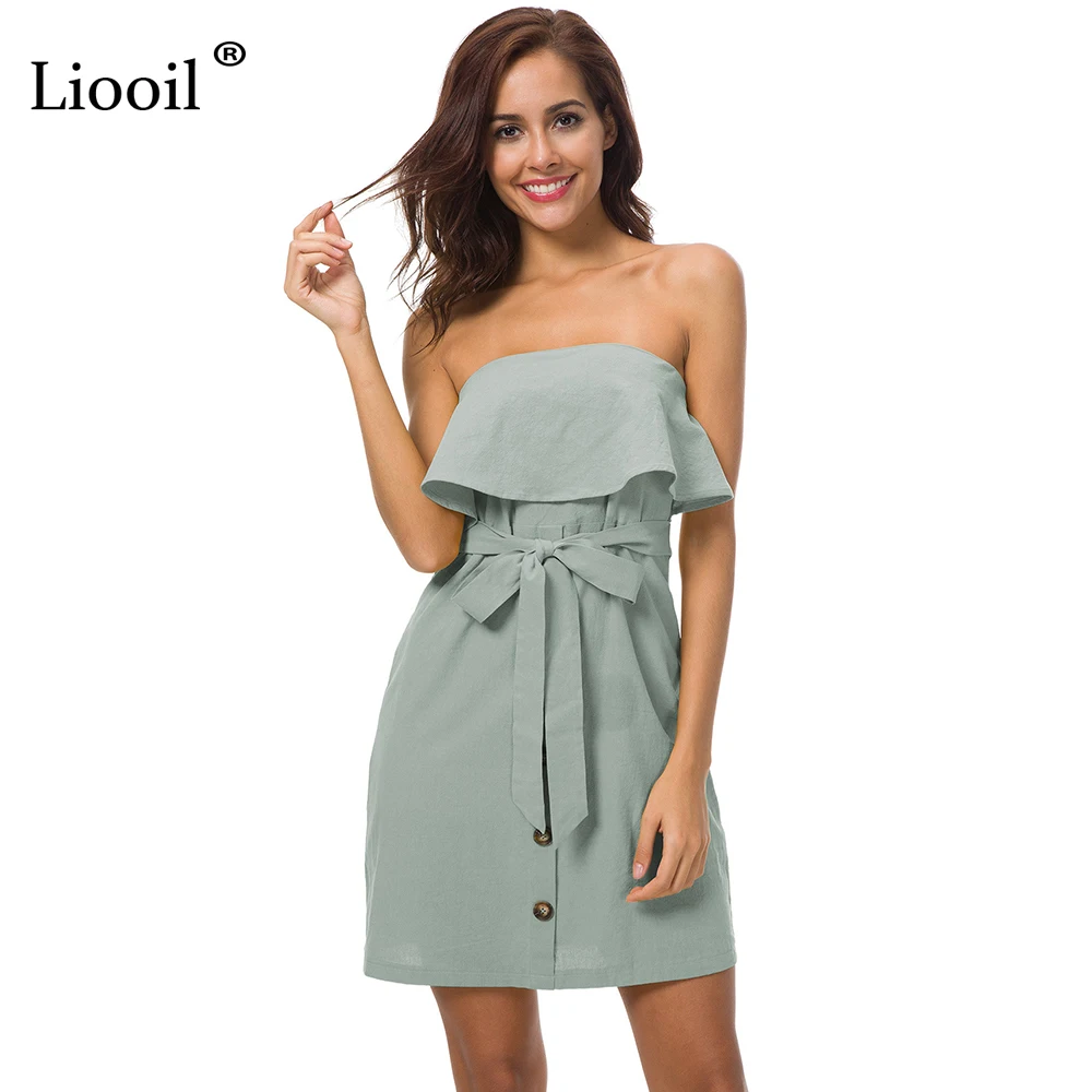 Liooil Off Shoulder Beach Mini font b Dress b font font b 2018 b font Fashion