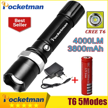 

powerful led flashlight XML T6 torch Flashlight led lantern lamp Hiking Camping Waterproof Rechargeable flash light z77+1