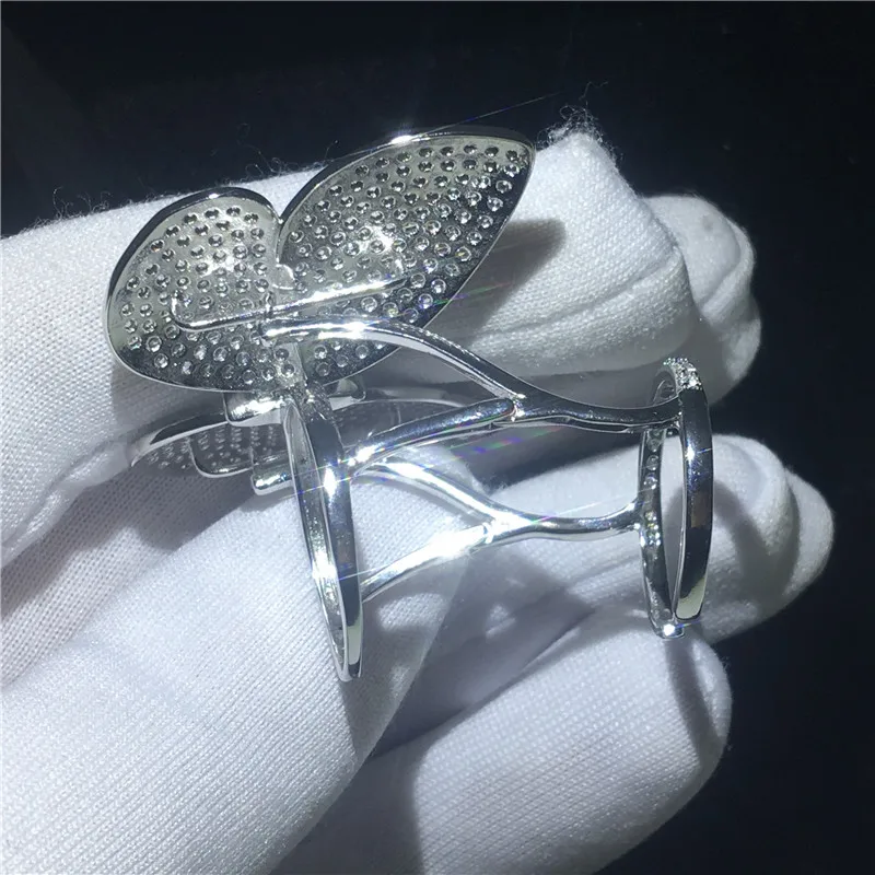 Полет бабочки кольцо Мирко проложить 299 шт AAAAA камень Cz 925 пробы Серебряные вечерние обручальное кольцо для женщин мужские украшения для пальцев