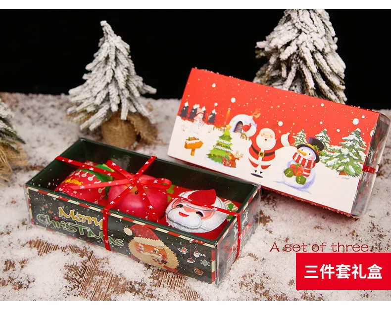 Рождественский подарок Хлопковое полотенце с дизайном-Снеговик Санта Клаус Рождественская елка свеча в виде яблока трикотажные Toallas Handdoeken Handtuch