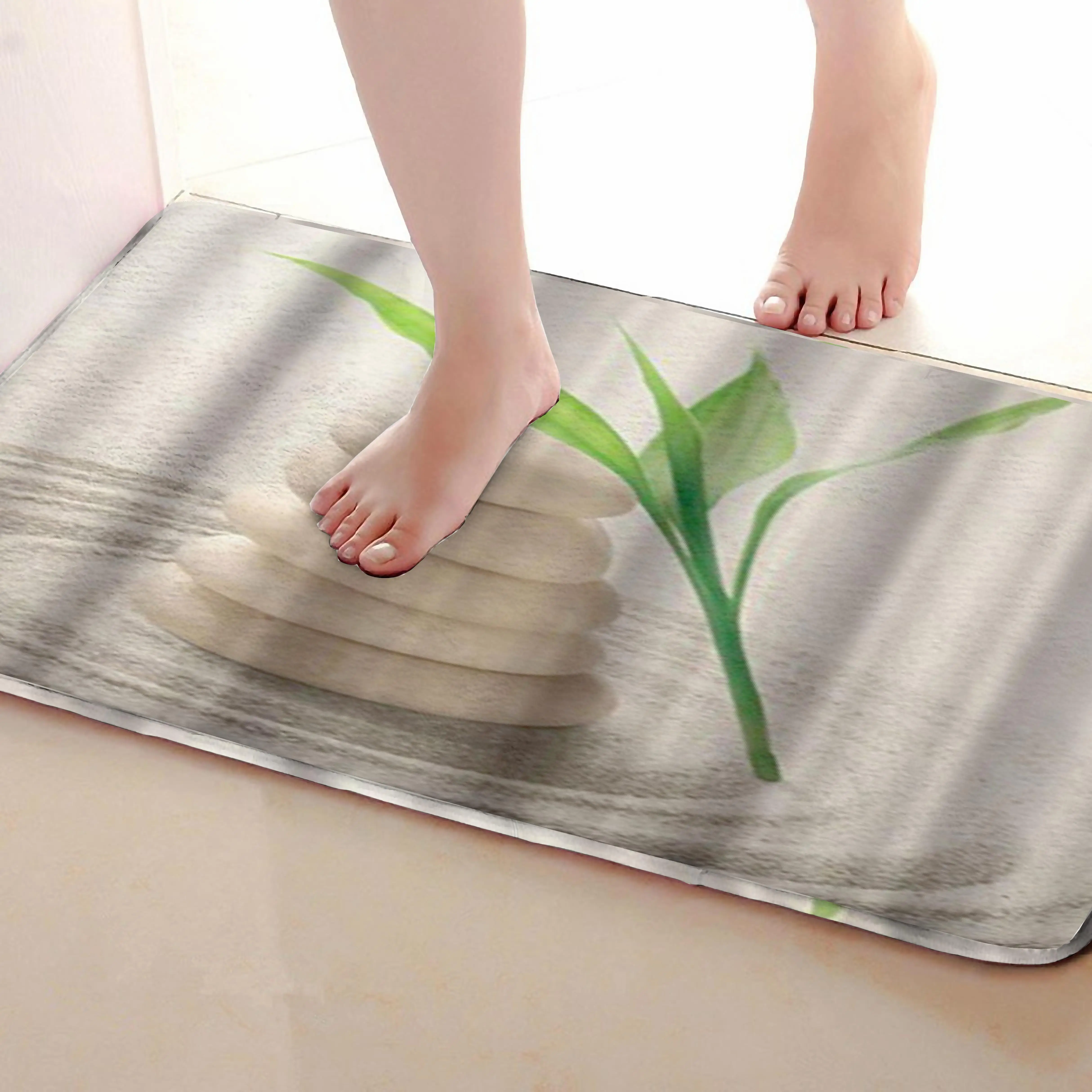 Каменный Стиль Коврик для ванной комнаты, смешной Противоскользящий коврик для ванной, занавески для душа s аксессуары, соответствующие вашей душевой занавеске