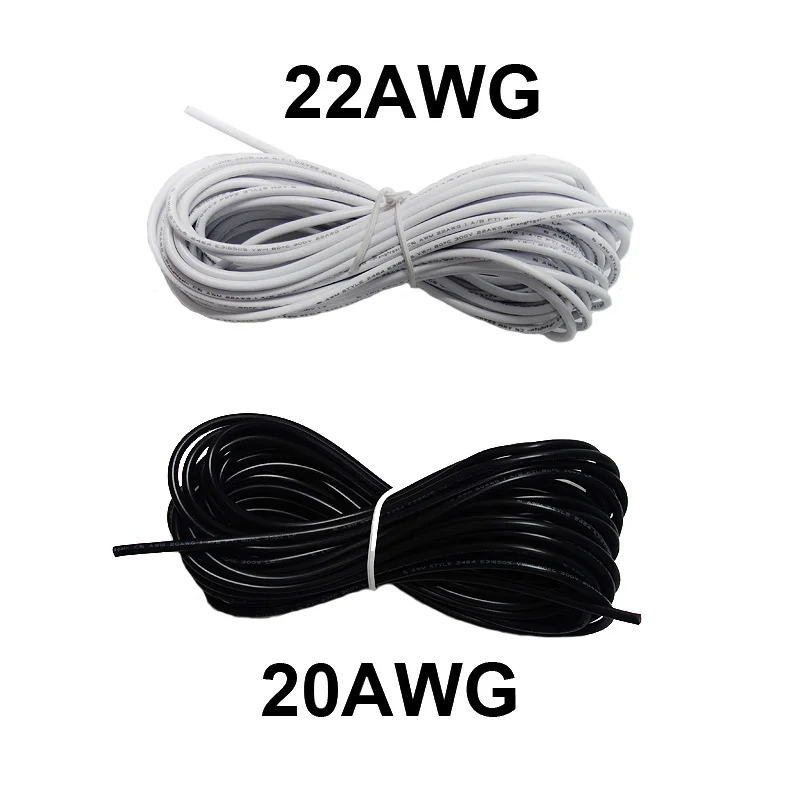 

5M 10M 20M 2Pin 20AWG 22AWG LED Electric White / Black Extension Power Wire Cable For Strip Light 5050 3528