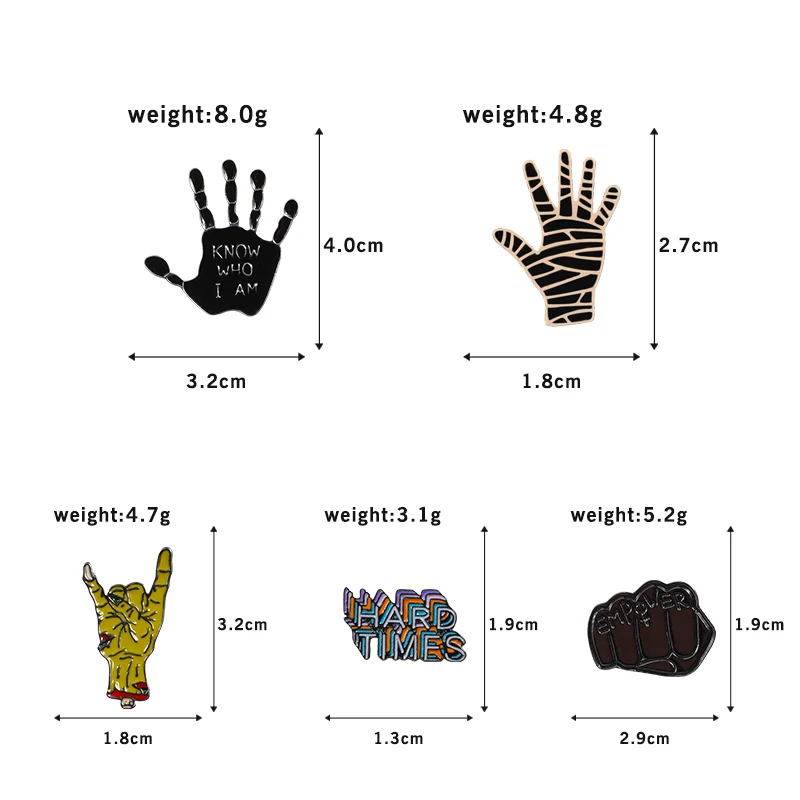 Модные эмалированные булавки в стиле панк, 1 шт., броши в виде призрака, руки, камень, черный, знать, кто я, пальцы, джинсы, лацкан, значок, ювелирное изделие, игра, подарок