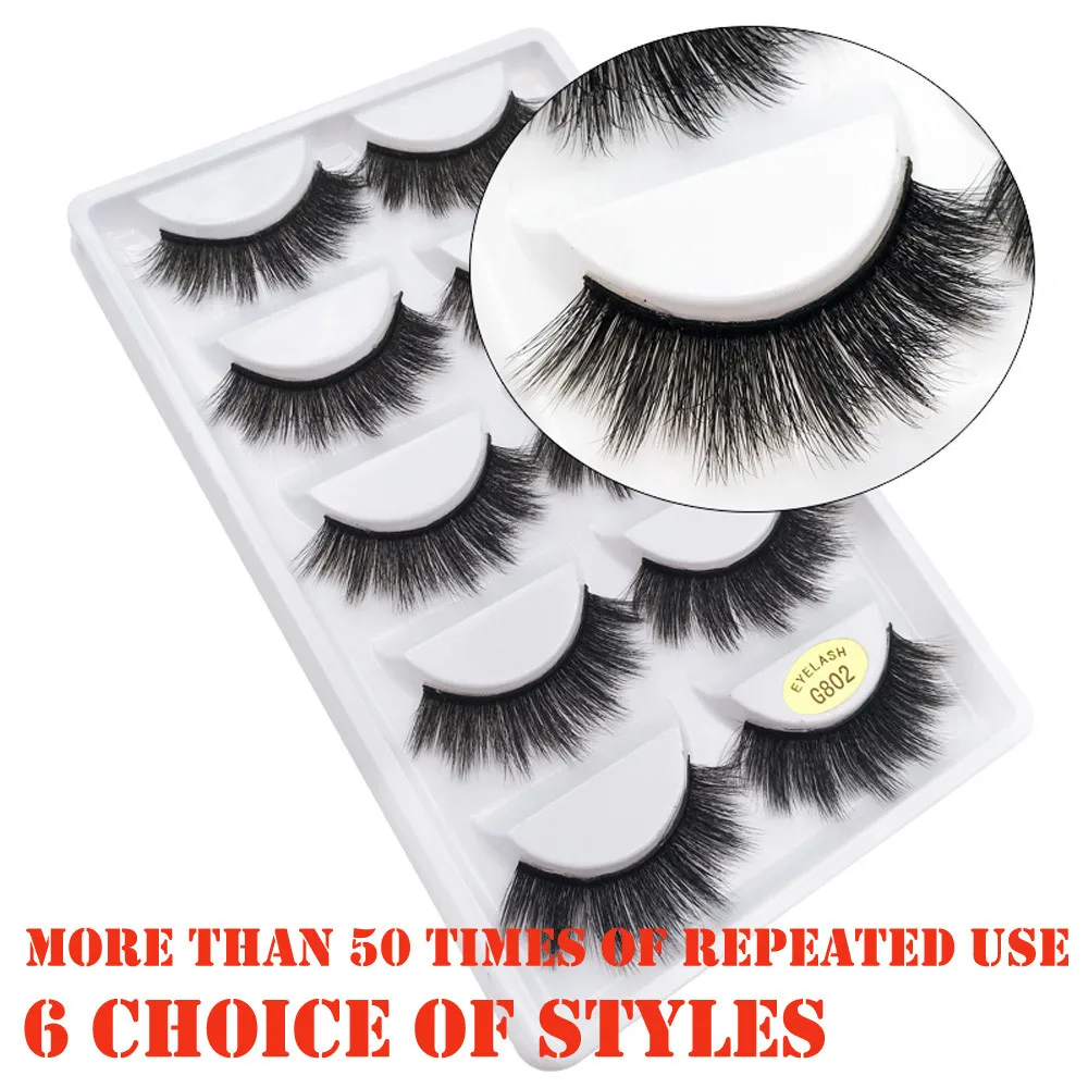 

Eyelashes hand made Eyelashes natural 5 Pair 3D Natural Thick False Fake Eyelashes Makeup Extension Lashes maquiagem 8W5