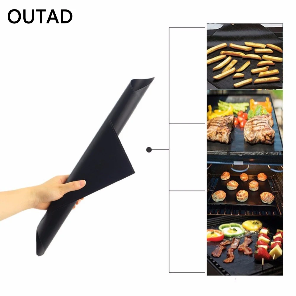 

2pcs/set Wholesale Camping Mat For Barbecue Grill Sheet Cooking And Baking And Microwave Oven Use Black Mat Promotion
