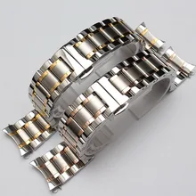 New Metal bracelet extrémités recourbées argent & rosegold or couleur mode montres accessoires bracelet bracelet mens 18mm 19mm 20mm 21mm