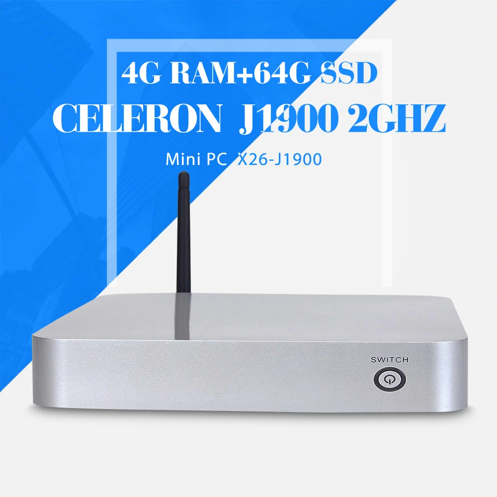 Ultra-Low-Power celeron J1900 4gb Ram 64gb Ssd Fan Mini Pc Desktop Computers Factory Of Keyboard Wired Support Win 7 XP System