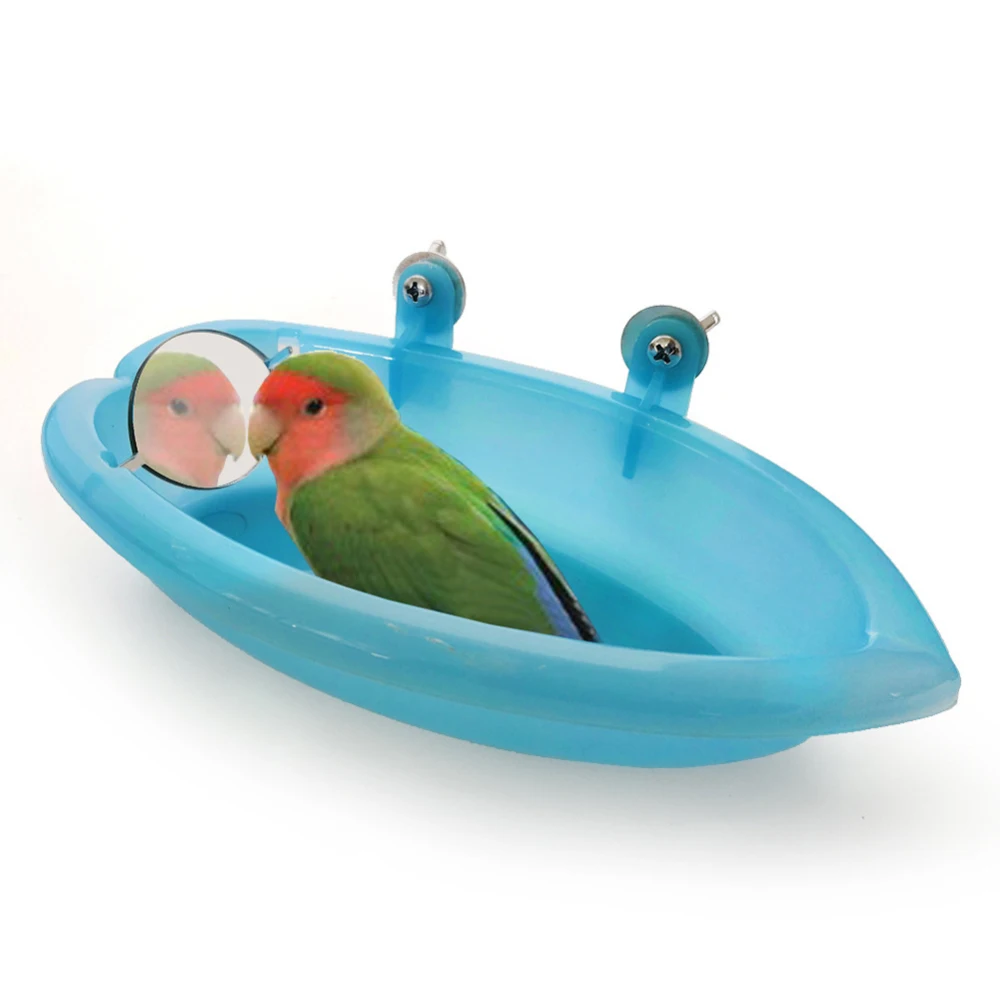 

Small Parrot Bird Bathtub Pet Cage Accessories Bird With Mirror Bath Shower Box Bird Bathtub Non-toxic with Hook Pet Products