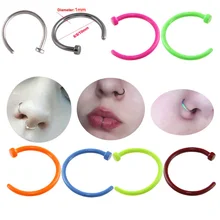 2 шт., карамельный цвет, поддельная перегородка, медицинское стальное кольцо для пирсинга носа 6-10 мм, зажим для тела, обруч для женщин, девушек, перегородка, клипса, ювелирное изделие, подарок