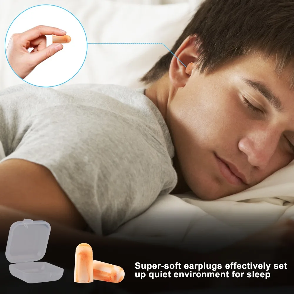 

1 Pair Dropship Ear Protector Travel Ear Plugs Sleep Noise Reduce Soft Foam Earplugs