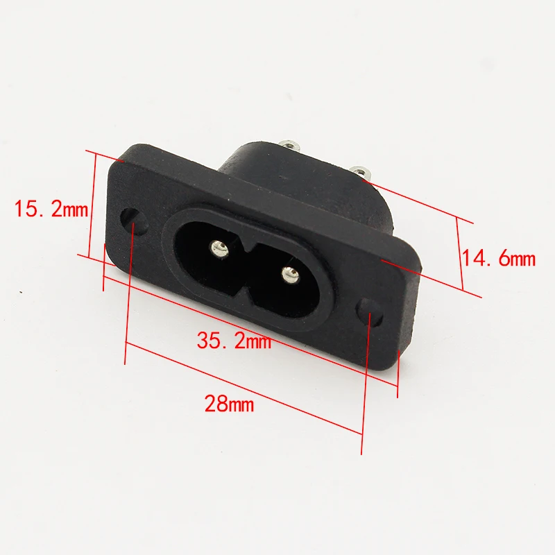 Новинка, Лидер продаж, AC250V 2.5A 5 шт. 2-контактный IEC 320 C8 с винтовым креплением гнездо входа (art.: 7a3863497) - 7a3863497