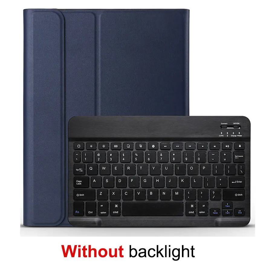 7 цветов подсветка Bluetooth клавиатура чехол для iPad Pro 11 дюймов Съемная Беспроводная клавиатура из искусственной кожи чехол Подставка для планшета - Цвет: No backlight