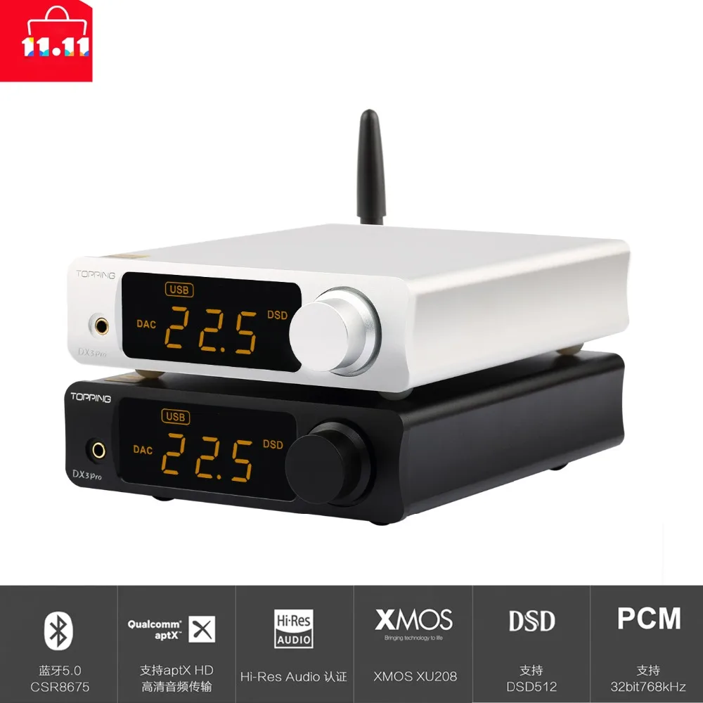 

TOPPING DX3 PRO Desktop Bluetooth decoding amp AK4493 USB DAC XMOS XU208 DSD512 hard solution Headphone output AK4493 OPA1612