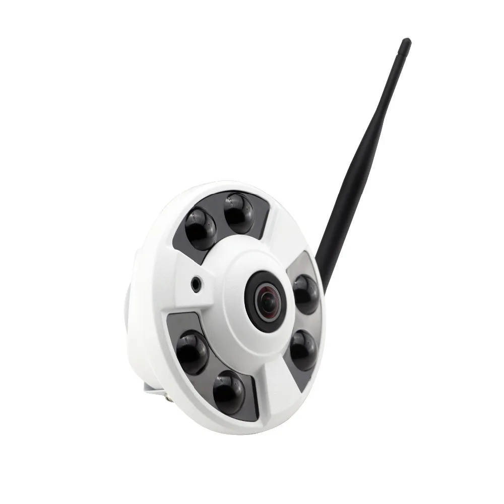 720P WiFi audio wireless high definition wide angle fisheye IP network surveillance camera P2P Onvif H