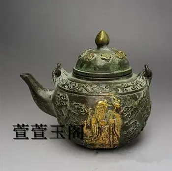 

Antique antique pot pot fukurokuju Samsung gilt bronze ornaments Home Furnishing decorative arts and crafts