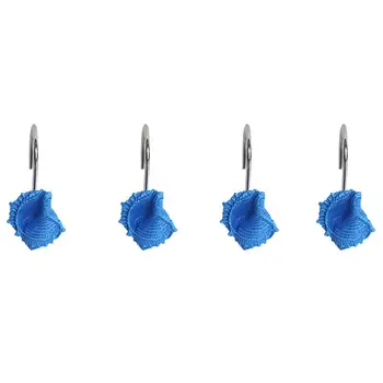 

Shower Curtain Hooks 12PCS Anti Rust Decorative Resin Hooks for Bathroom Baby room Bedroom Living room Decor