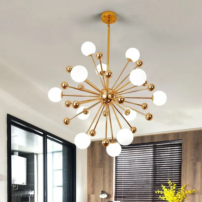 Günstige Molekül kronleuchter Lampe Küche Restaurant Esszimmer Glas Ball kronleuchter Gold acryl sputnik kronleuchter leuchten