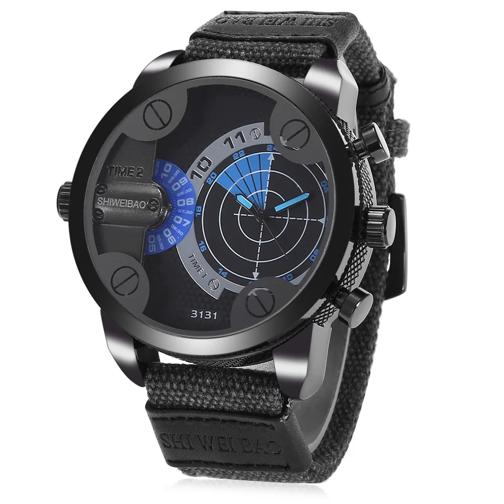 dual time zones mens watches military watch free shipping (2)