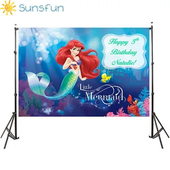 

Sunsfun Photography Background Sea Blue Mermaid Beautiful Birthday Photo Backdrop Vinyl Photography Backgrounds for Photo Studio