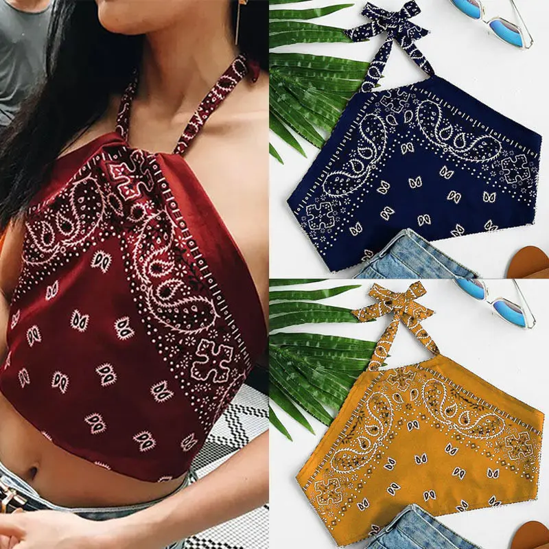 

ITFABS Newest Arrivals Fashion Hot Womens Summer Halter Floral National Style Vest Tops Sleeveless Casual Loose Tank Top