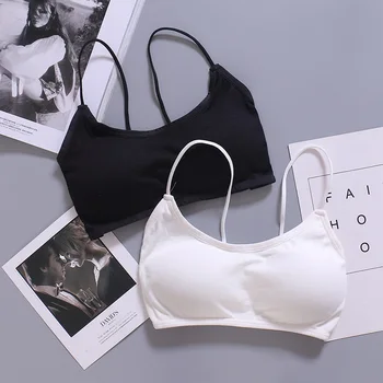 

Push Up Bralette Lingerie Bras Black Hollow Vest Bra Wireless Strap Underwear Padded Tops Sexy