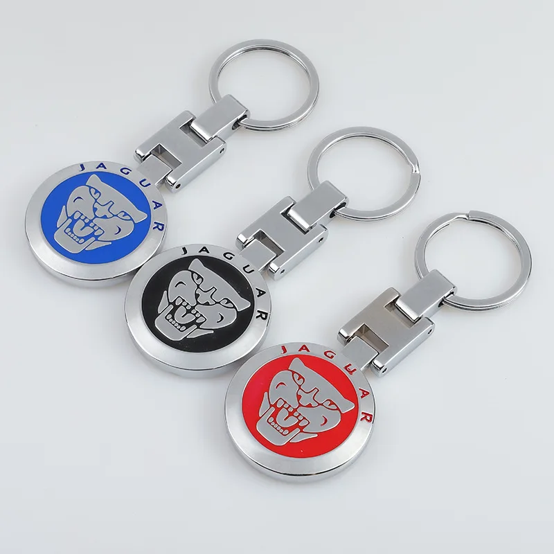 

2019 explosion models fashion H buckle black blue red Jaguar leopard head car standard metal keychain W-011