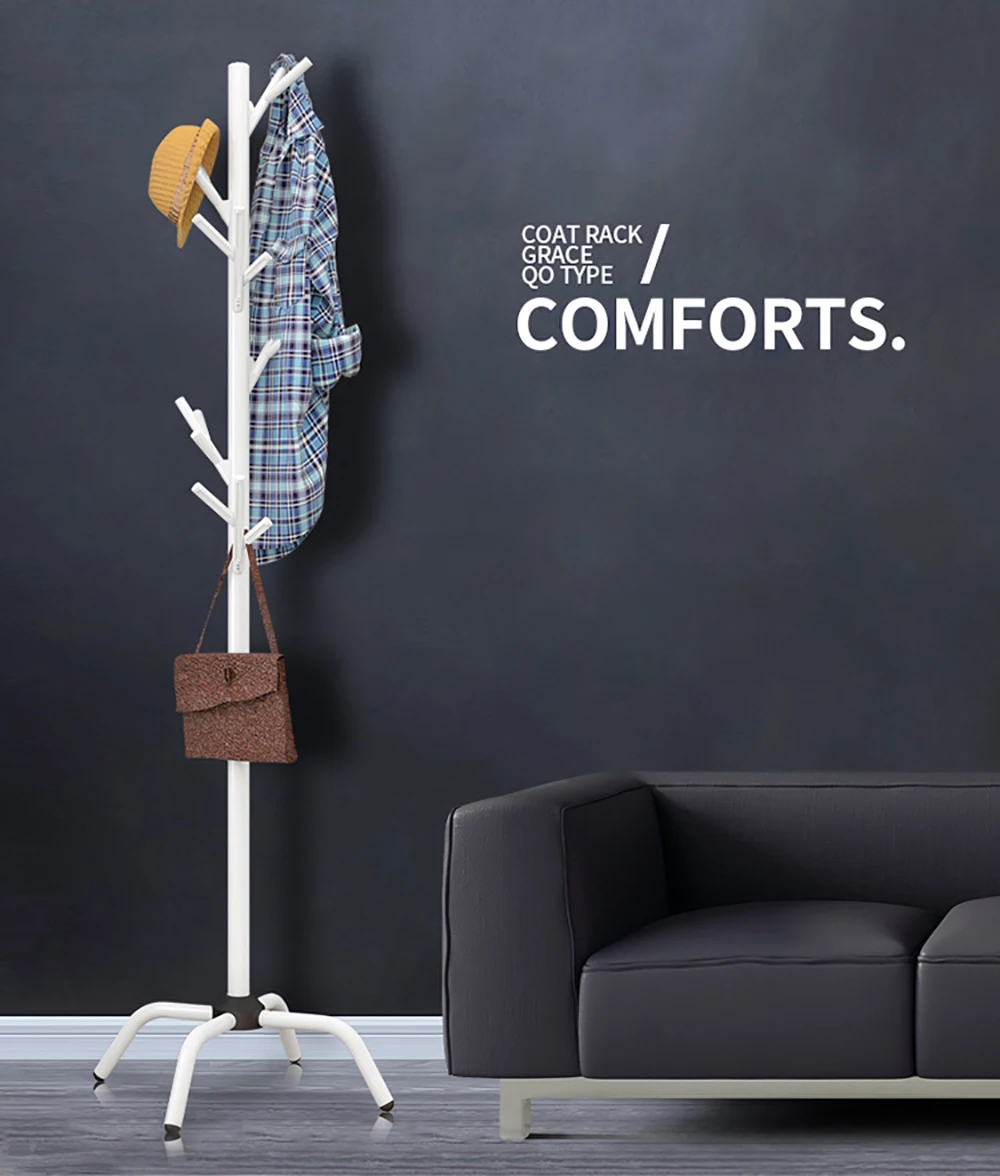 

Home Coat Rack Clothe Tree Hanger Clothes Hat Tree Simple Fashion Hat and Coat Stand with 6 Hooks for Living room Bedroom Office