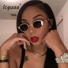 Винтажные индивидуальные солнцезащитные очки, фирменный дизайн, алмазные солнцезащитные очки для женщин, стимпанк, разноцветные стразы, UV400 Oculos